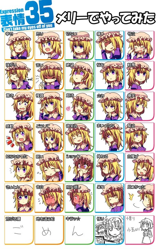 Anime Character Expression Sheet — Yellow
