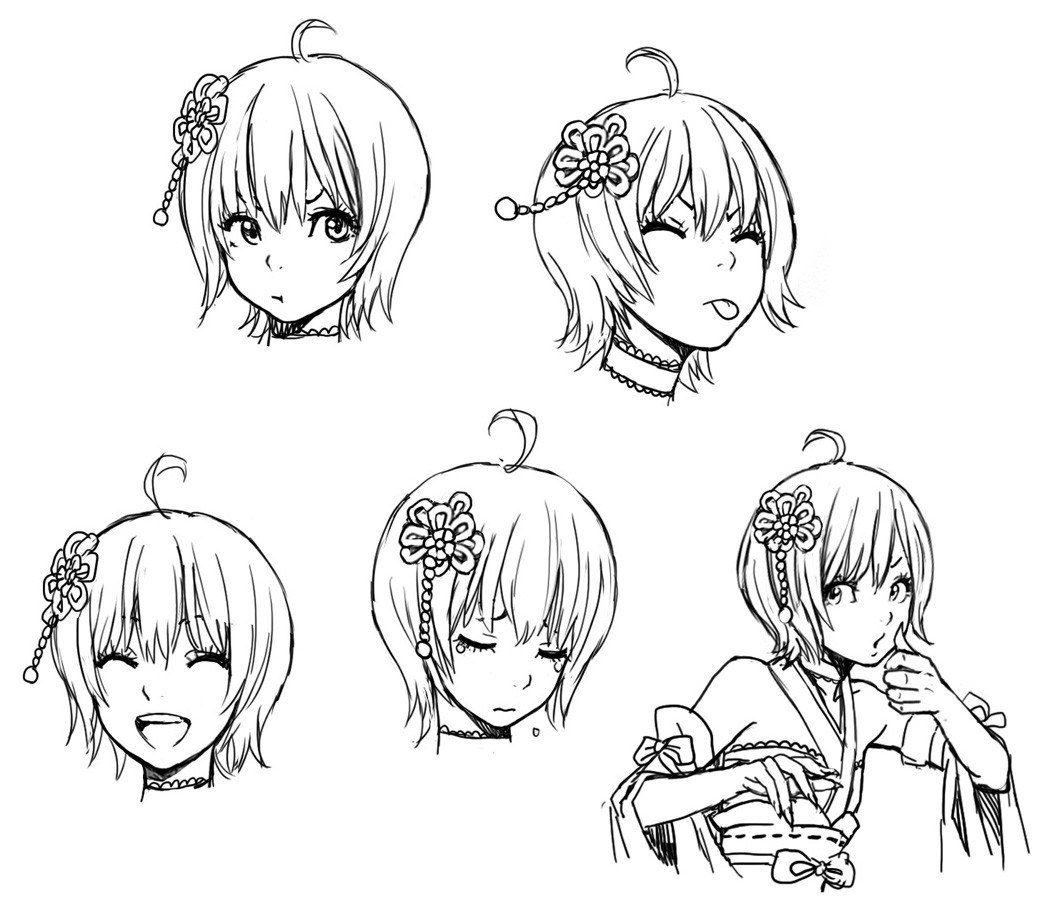 anime character expression sheet