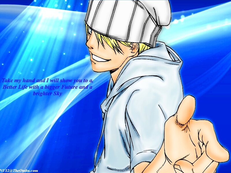 Anime Character Extending Hand — Blue
