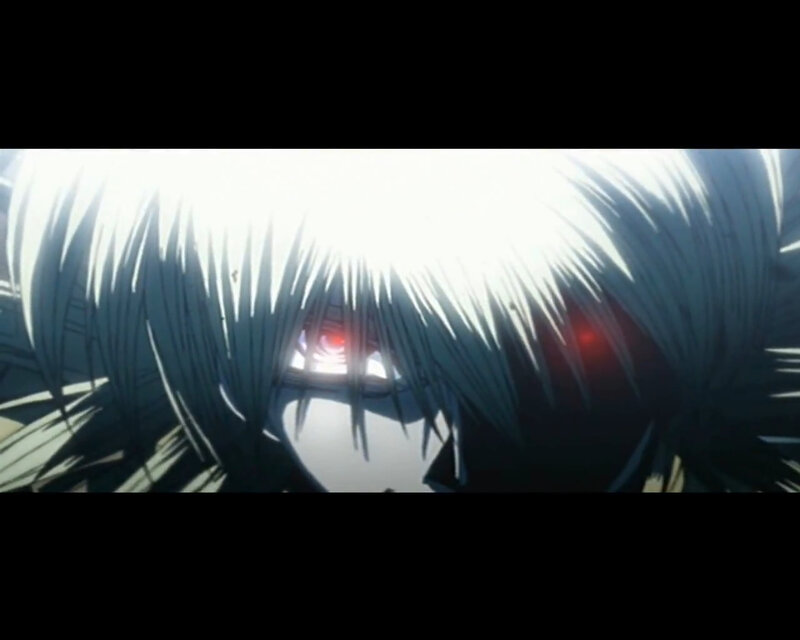 Anime Character Eyes — Black, Dramatic, Hair, Red Light