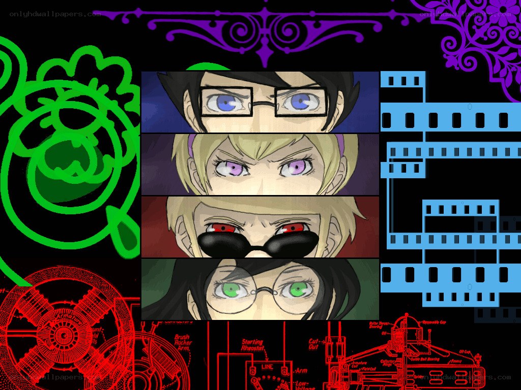 Anime character eyes collage