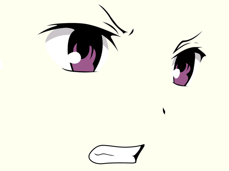 Anime Character Eyes — White, Neutral