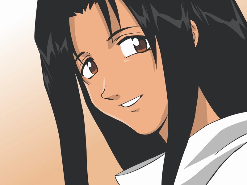 Anime Character Face — Black, Calm, Black Hair, White Shirt