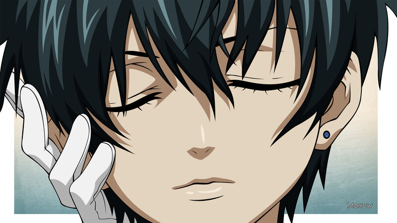 Anime Character Face — Black, Calm