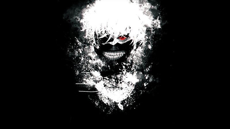Anime Character Face — Black, Dark, Intense, Digital Art
