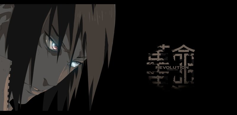 Anime Character Face — Black, Dark, Intense, Night