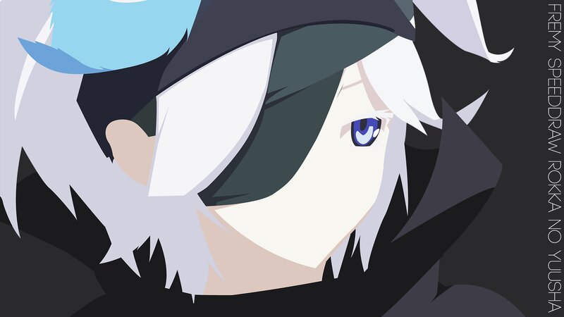 Anime Character Face — Black, Dramatic, Digital Art, Blue Eye