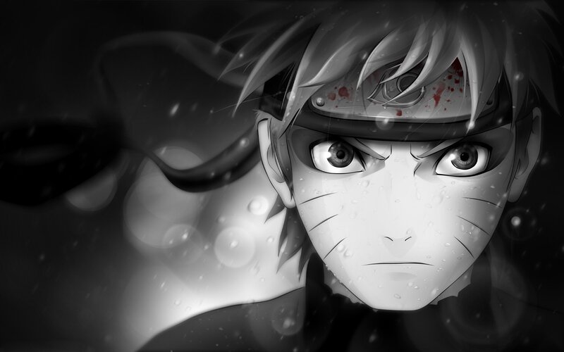 Anime Character Face — Black, Dramatic, Digital Art, Headband