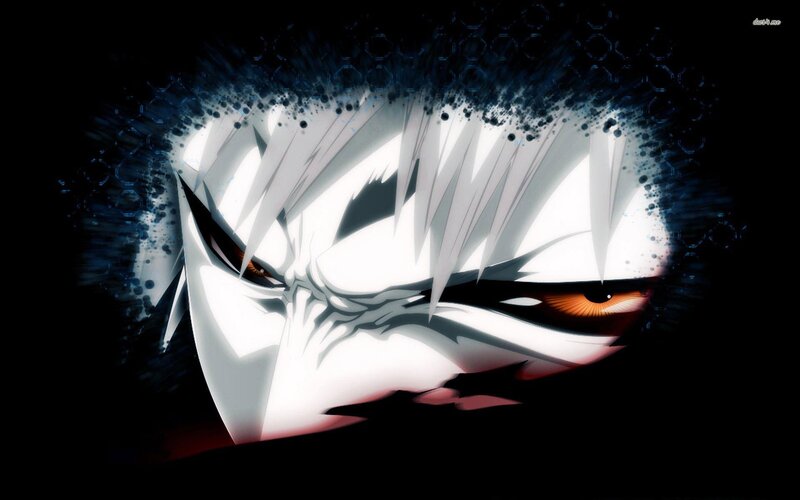 Anime Character Face — Black, Dramatic, Eyes, Hair, Mask