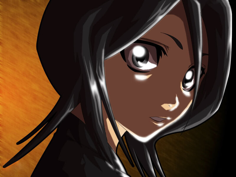 Anime Character Face — Black, Dramatic, Hair