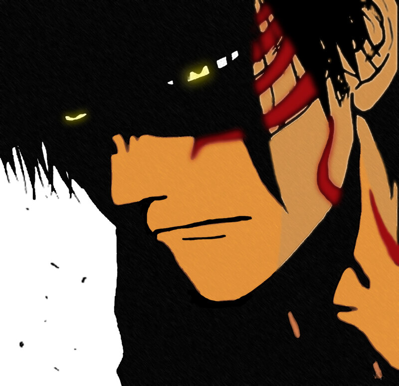 Anime Character Face — Black, Dramatic, Manga, Bandana