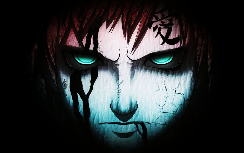 Anime Character Face — Black, Dramatic, Manga, Glowing Eyes
