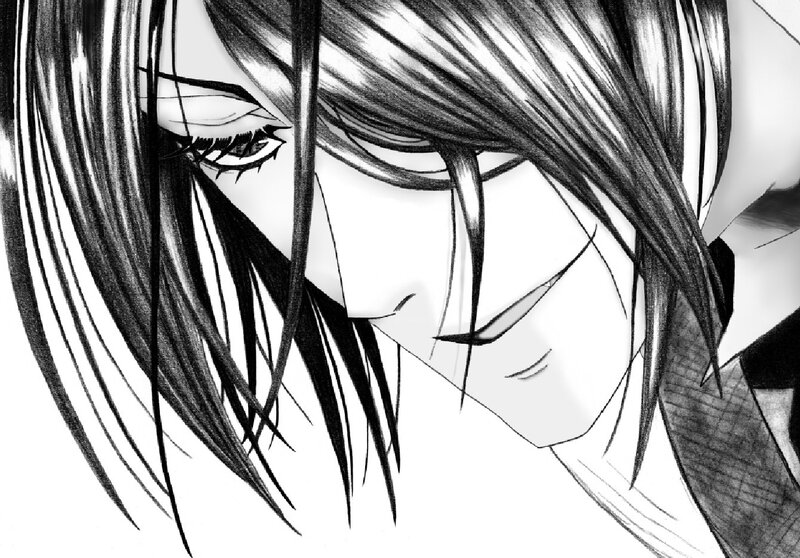 Anime Character Face — Black, Dramatic, Manga, Hair