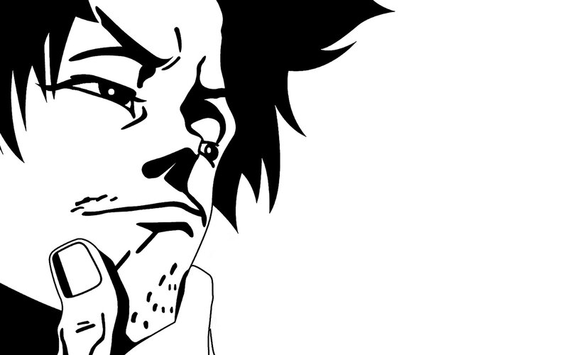 Anime Character Face — Black, Dramatic, Manga, Hand