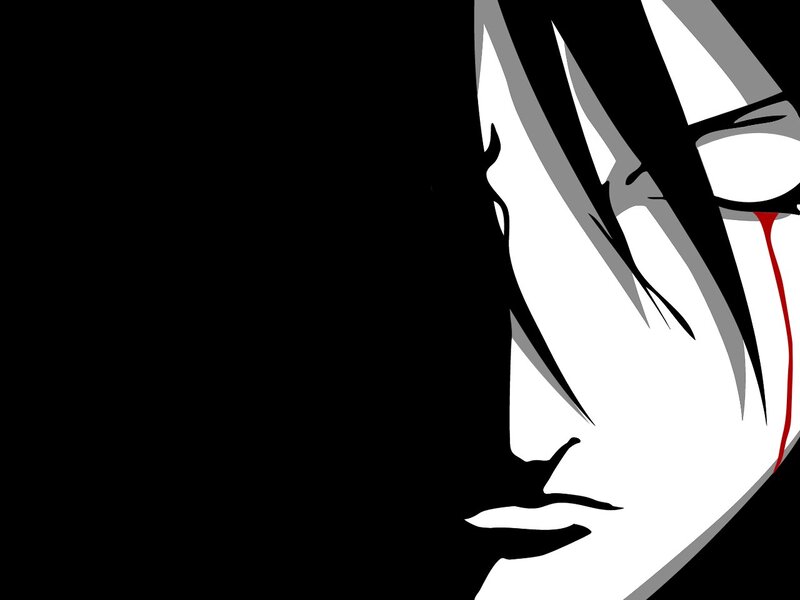 Anime Character Face — Black, Dramatic, Manga, Tears