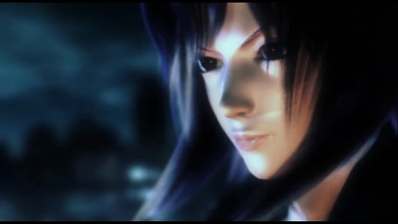 Anime Character Face — Black, Dramatic, Night, 3d Render