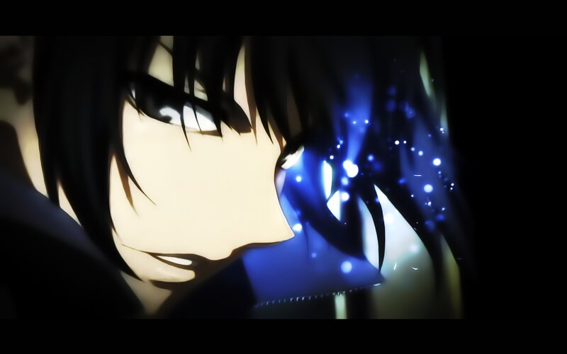 Anime Character Face — Black, Dramatic, Night, Blue Light