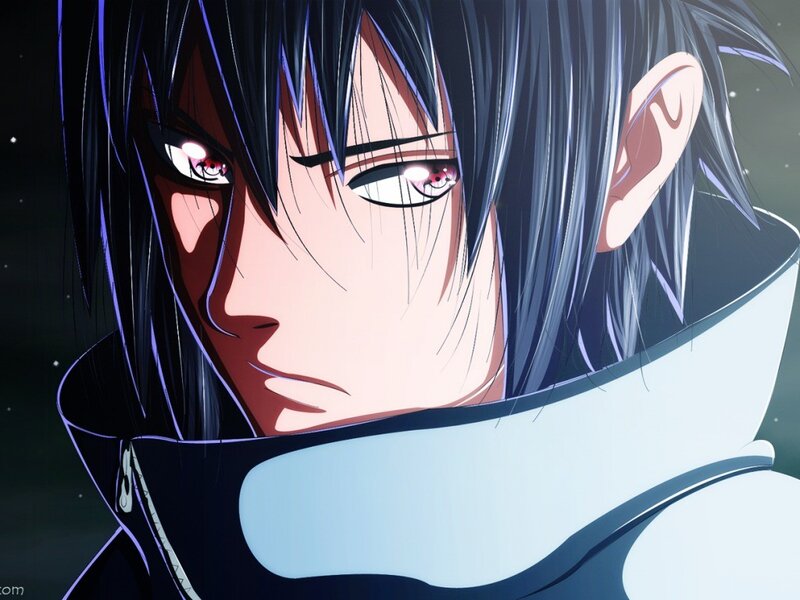 Anime Character Face — Black, Dramatic, Night, Eyes, Hair, Coat