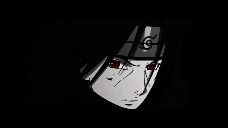 Anime Character Face — Black, Dramatic, Night, Red Eyes, Headband