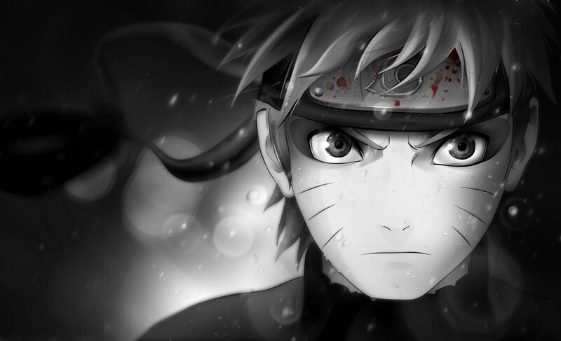 Anime Character Face — Black, Dramatic, Night