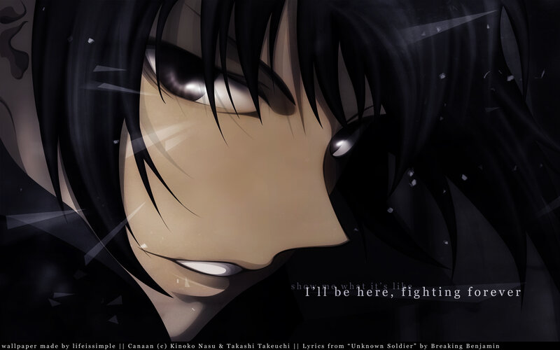 Anime Character Face — Black, Dramatic, Text, Hair