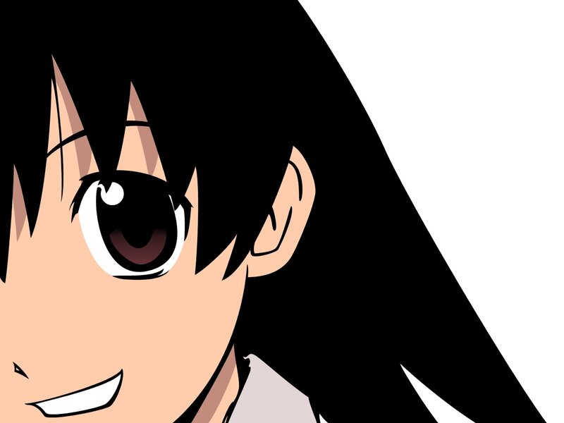 Anime Character Face — Black, Happy