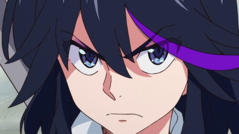 Anime Character Face — Black, Intense, Blue Eyes