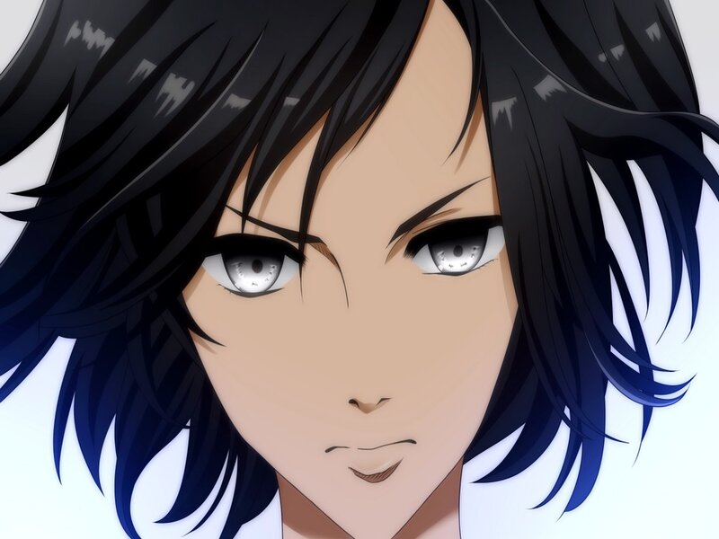 Anime Character Face — Black, Intense, Eyes