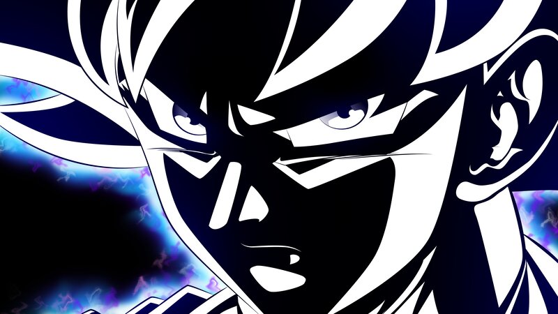Anime Character Face — Black, Intense, Manga, Eyes, Hair, Energy