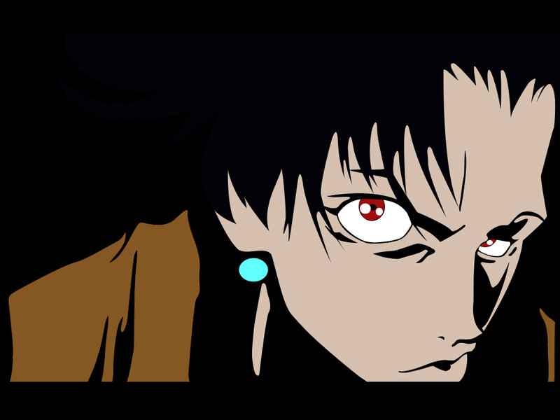Anime Character Face — Black, Intense, Manga, Red Eyes