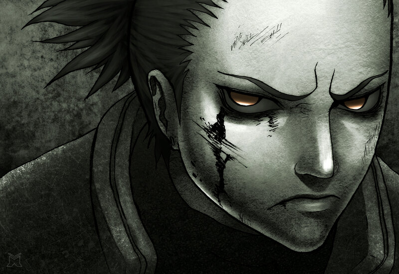 Anime Character Face — Black, Intense, Manga, Scar