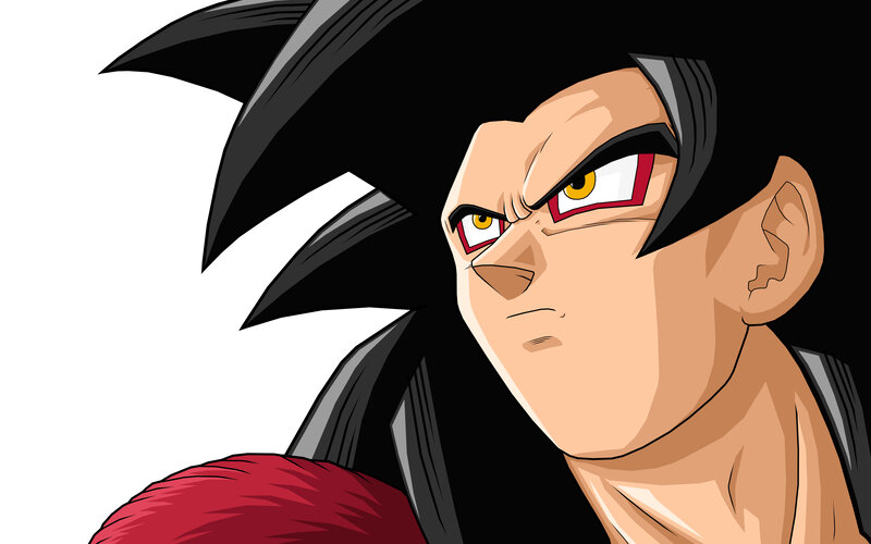 Anime Character Face — Black, Intense, Manga, Spiky Hair, Yellow Eyes, Red Clothing