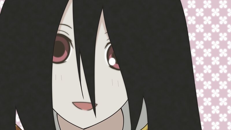 Anime Character Face — Black, Neutral, Black Hair, Pink Eyes