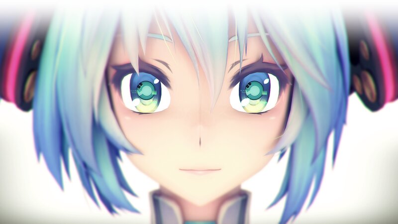 Anime Character Face — Blue, Calm, Digital Art