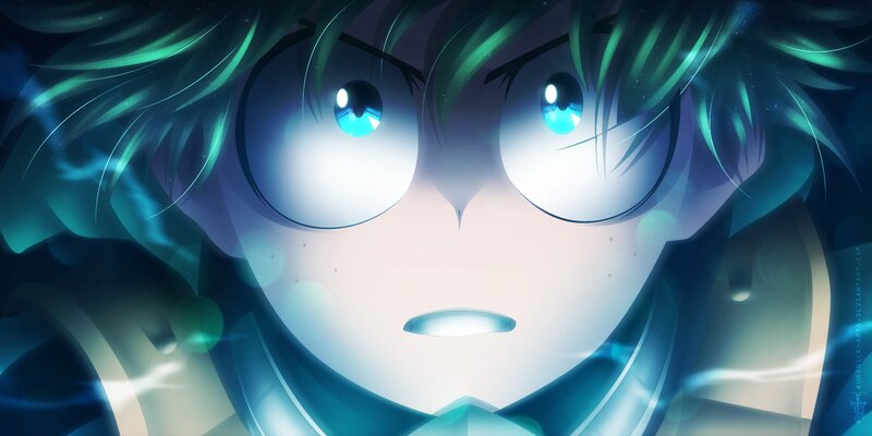 Anime Character Face — Blue, Dramatic, Digital Art, Eyes, Hair, Light