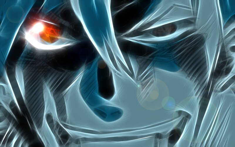 Anime Character Face — Blue, Dramatic, Digital Art, Eyes