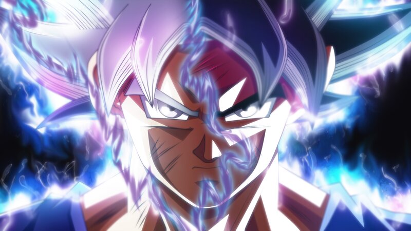 Anime Character Face — Blue, Dramatic, Energy Aura