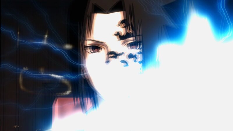 Anime Character Face — Blue, Dramatic, Lightning