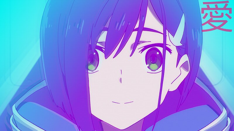 Anime Character Face — Blue, Dreamy