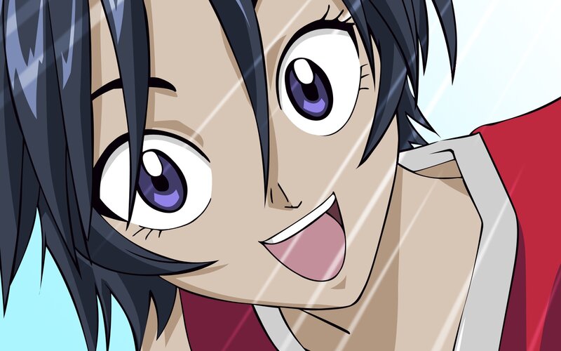 Anime Character Face — Blue, Excited