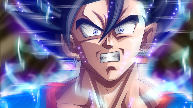 Anime Character Face — Blue, Intense, Ears, Eyes