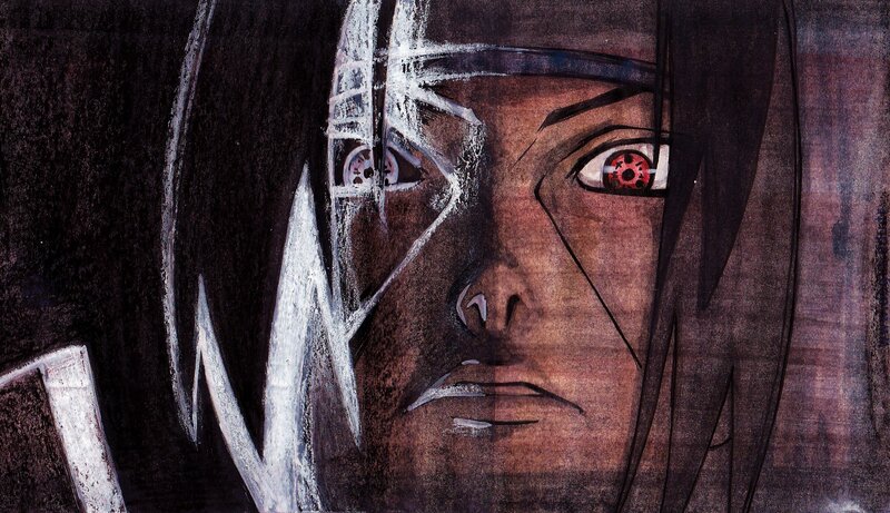 Anime Character Face — Brown, Dramatic, Manga, Red Eyes