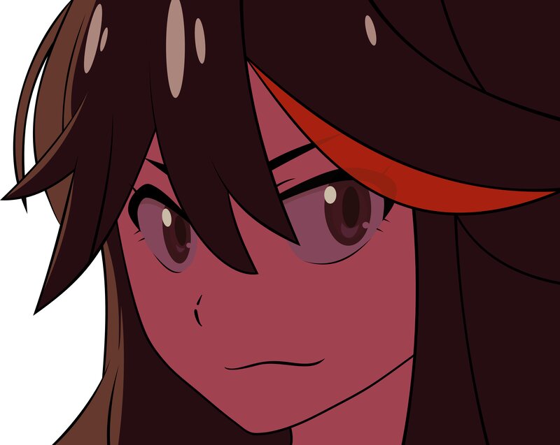 Anime Character Face — Brown, Intense, Hair, Eyes