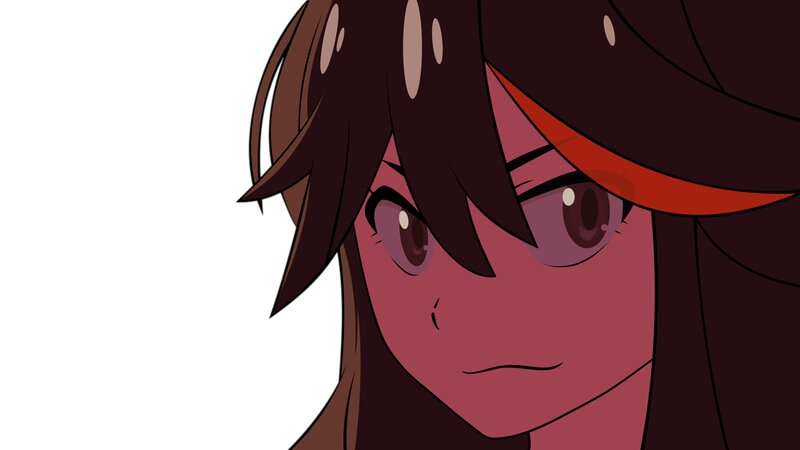Anime Character Face — Brown, Intense, Hair