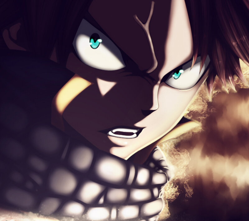 Anime Character Face — Brown, Intense, Manga, Fire