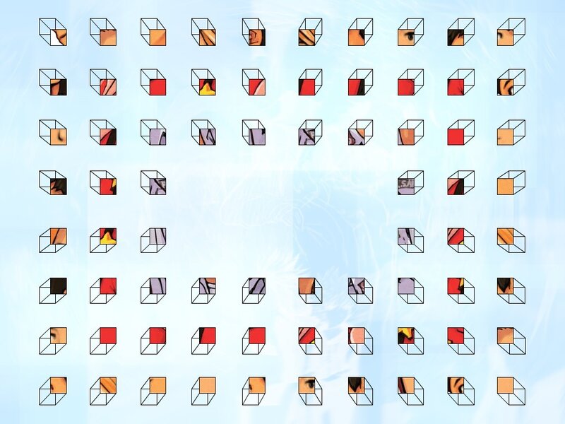 Anime character face cubes