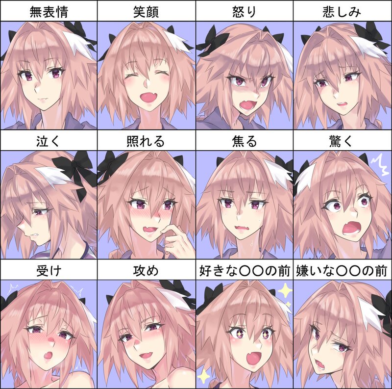 Anime Character Face Expressions