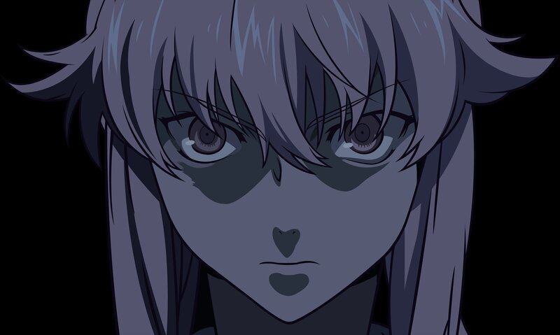 Anime Character Face — Gray, Serious, Night
