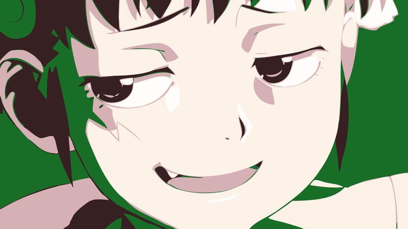 Anime Character Face — Green, Playful