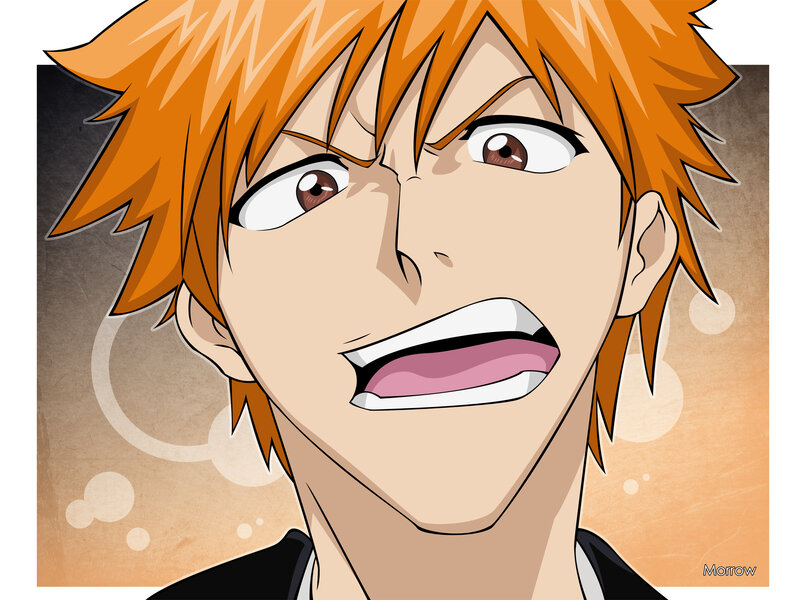 Anime Character Face — Orange, Intense